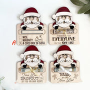 Wooden Cute Santa Claus Cash And Gifts Card Clamp Creative Christmas Decoration Ornaments