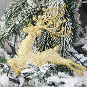 Christmas Decorations 681013cm Electroplated Hemp Dot Christmas Elk Christmas Tree Pendant Gold And Silver Red R'deer - The Gear Guy