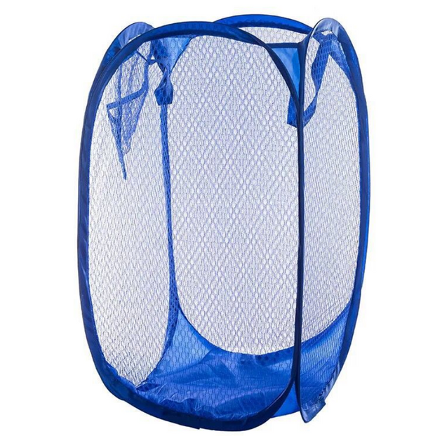 Foldable hamper can be stored in the laundry basket. Mesh cloth color clothes basket storage laundry storage basket