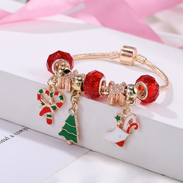 Christmas Bracelet Candy Gift Socks Christmas Tree Pendant Snowflake Beads Holiday Gift Jewelry Accessories - The Gear Guy