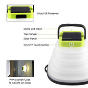 Collapsible Camping Light IP68 Waterproof Solar Foldable