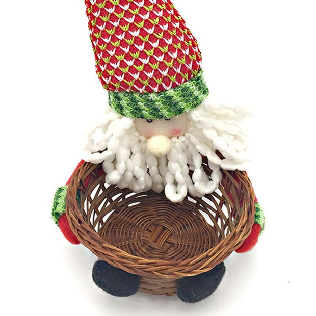 Christmas Decoration Home Storage Basket Santa Snowman Elk Candy Basket - The Gear Guy