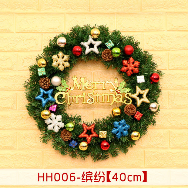 40 50 60CM Christmas Wreath Mince Rattan Ring Door Hanging Christmas Decorations, Christmas Wreath Window