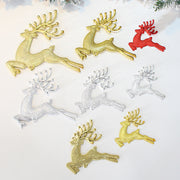 Christmas Decorations 681013cm Electroplated Hemp Dot Christmas Elk Christmas Tree Pendant Gold And Silver Red R'deer - The Gear Guy