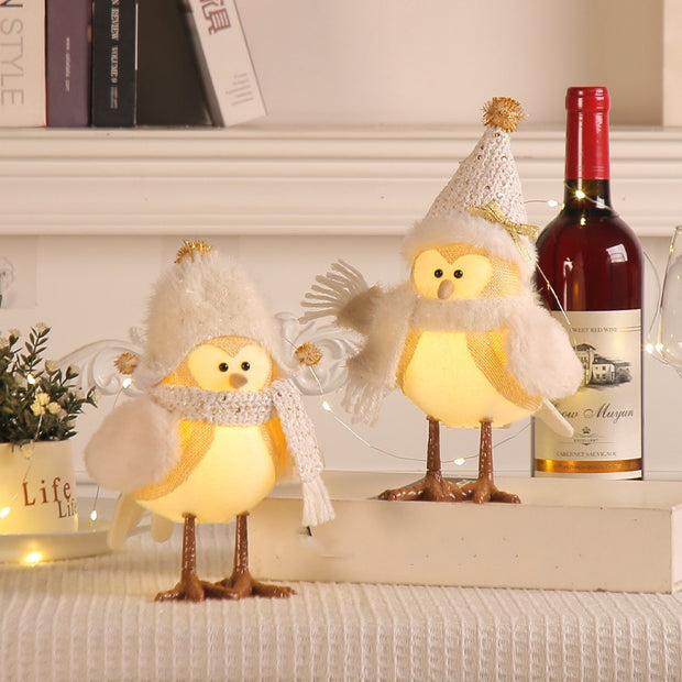 Jingchen Christmas Luminous Bird Christmas Gift Table Decorative Ornaments