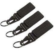 Outdoor Keychain Tactical Nylon Gear Clip Key Ring Holder Hunting Belt Keepers Keychain for Camping Hiking Cycling