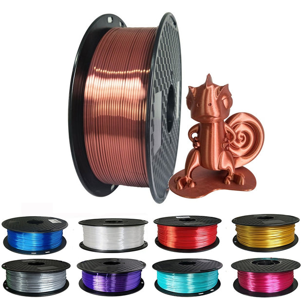 1.75mm Silk Pla Filament 250g Shiny Metal-like 0.25kg Black Red etc. 19 Colors Silk 3D Printer Filament for DIY Artwork Printing