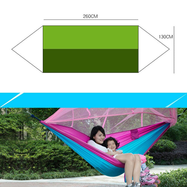 1-2 Person Outdoor Camping Hammock With Mosquito Net. High Strength Parachute Hammock.
