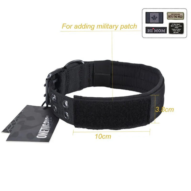 OneTigris Tactical Nylon Dog Collar with Metal Buckle & D ring Military K9 Hunting German Shepherd Pet Supplies As Travel Kit