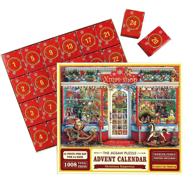 24 Grid Christmas Advent Calendar 1008 Pieces Christmas Puzzle