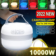 10000W Camping Light Outdoor Type-c Charging 240 Hours Tent Lamp Portable Lantern Night Emergency Bulb Work Repair Lighting BBQ