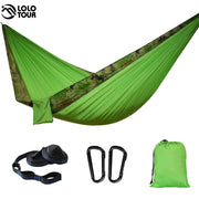 102x55inch Outdoor Double Camping Hammock with Tree Strap Lightweight Parachute 210T Nylon Hammock Swing Chair for Hiking Garden