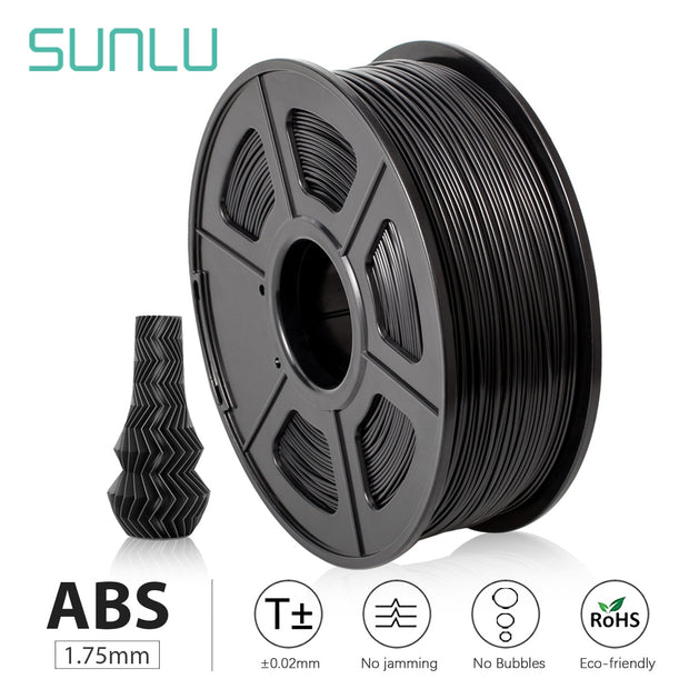 SUNLU ABS 3D Printer Filament ABS Filament 1.75 mm 3D Printing filament Low Odor Dimensional Accuracy +/- 0.02 mm 2.2 LBS (1KG)