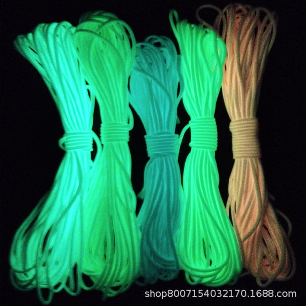 10m Paracord 550 Camping Survival Glow Rope Lanyard EDC Glowing Parachute 9 Shares Outdoor Cord Accessories Climbing Hiking