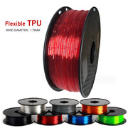 Elastic Flexible TPU 3D Printer Filament 1.75mm Rubber Material Roll Flex 500g 250g Red Black Blue Filament for 3D Printing - The Gear Guy