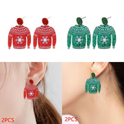 Christmas Sweater Earrings Earstuds Christmas Dangle Earrings Women Drop Earrings Decorative Xmas Gift for Club Party Wear - The Gear Guy
