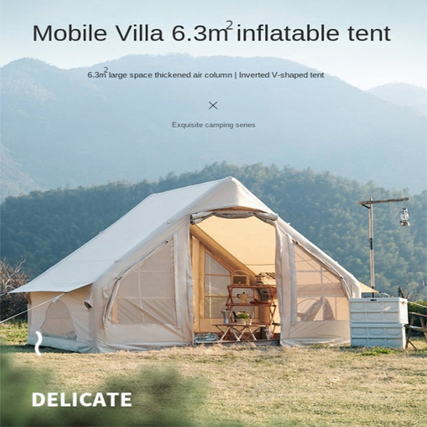 Inflatable Roof Tent Waterproof Inflation Tent Larger outdoor Luxury Camping Hotel Tent 5-8 People Portable Family Party Tent - The Gear Guy