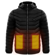 Men Heated Puffer Jacket Electric Heating Coat Insulated Hood Windbreaker 9Heat Zones - The Gear Guy