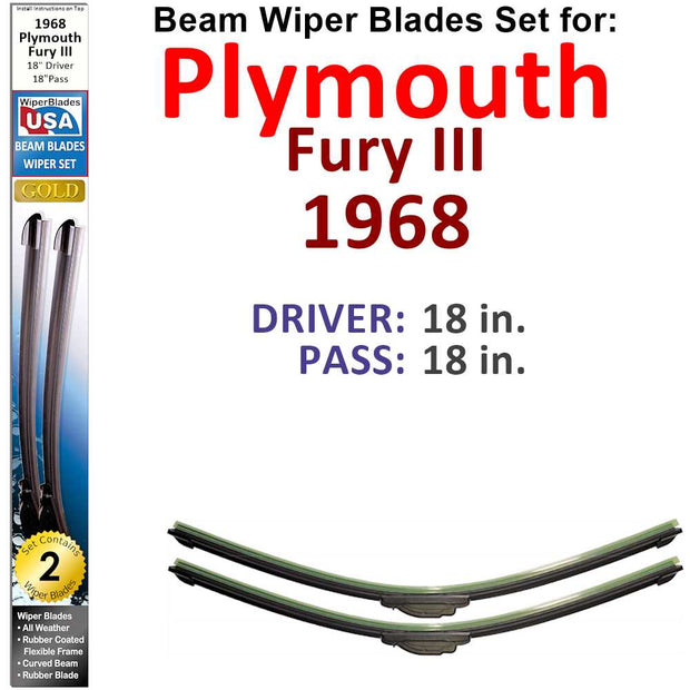 Beam Wiper Blades for 1968 Plymouth Fury III (Set of 2) - The Gear Guy
