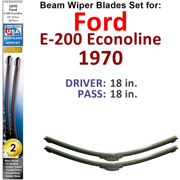 Beam Wiper Blades for 1970 Ford E-200 Econoline (Set of 2) - The Gear Guy