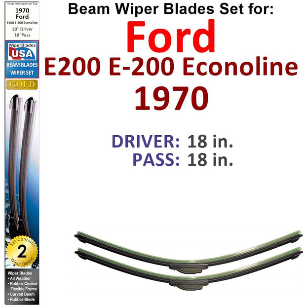 Beam Wiper Blades for 1970 Ford E200 E-200 Econoline (Set of 2) - The Gear Guy