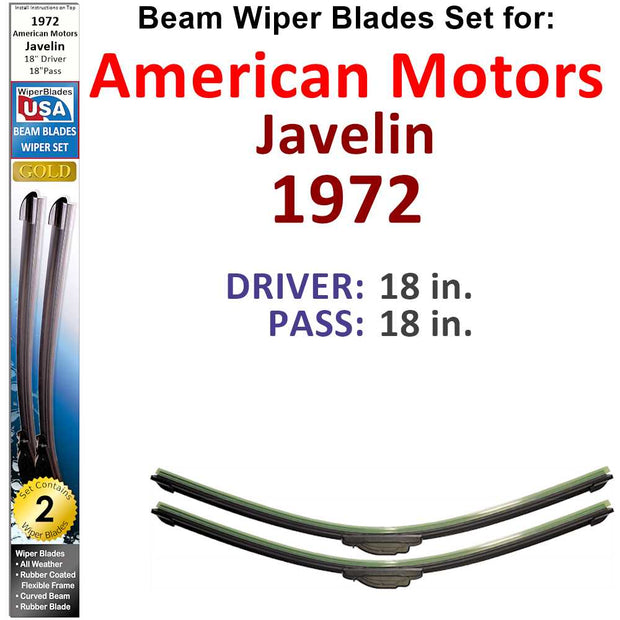 Beam Wiper Blades for 1972 American Motors Javelin (Set of 2) - The Gear Guy