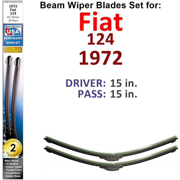 Beam Wiper Blades for 1972 Fiat 124 (Set of 2) - The Gear Guy
