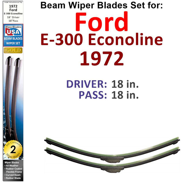 Beam Wiper Blades for 1972 Ford E-300 Econoline (Set of 2) - The Gear Guy