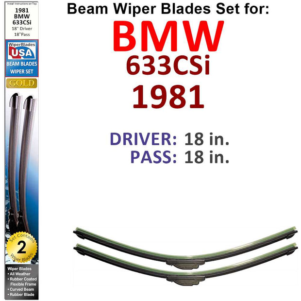 Beam Wiper Blades for 1981 BMW 633CSi (Set of 2) - The Gear Guy