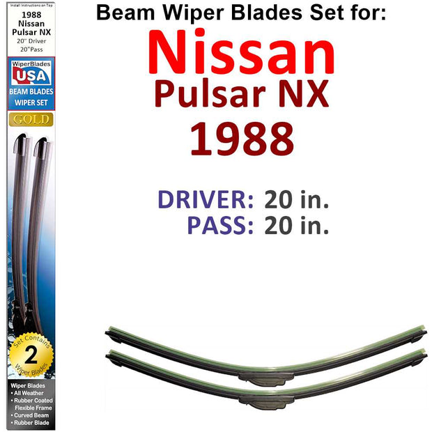 Beam Wiper Blades for 1988 Nissan Pulsar NX (Set of 2) - The Gear Guy