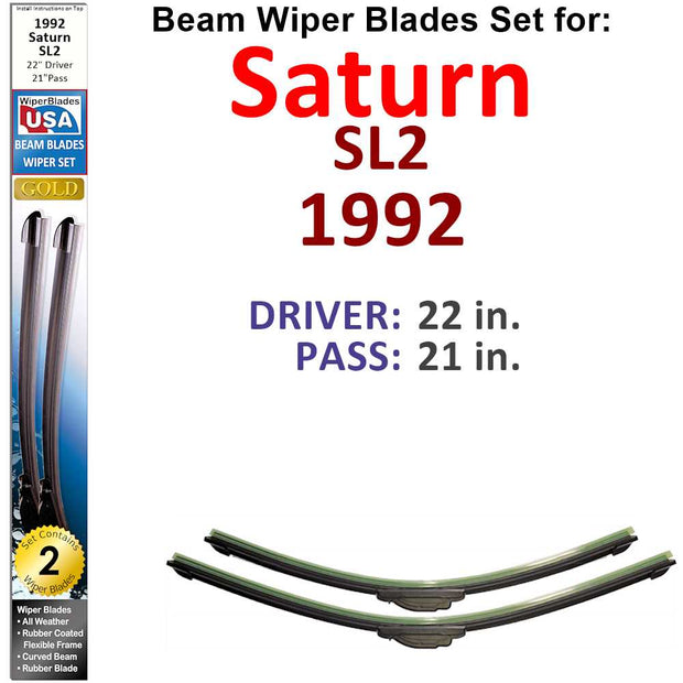 Beam Wiper Blades for 1992 Saturn SL2 (Set of 2) - The Gear Guy