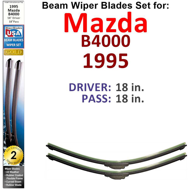 Beam Wiper Blades for 1995 Mazda B4000 (Set of 2) - The Gear Guy
