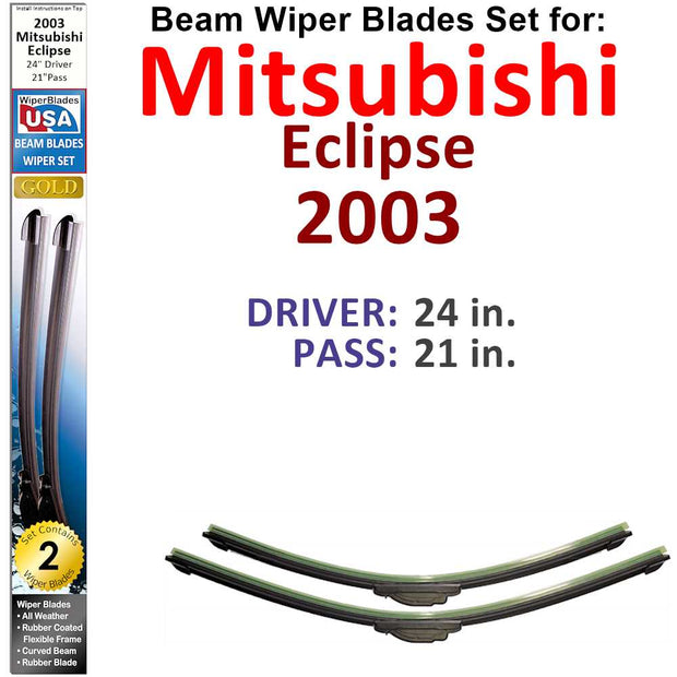 Beam Wiper Blades for 2003 Mitsubishi Eclipse (Set of 2) - The Gear Guy
