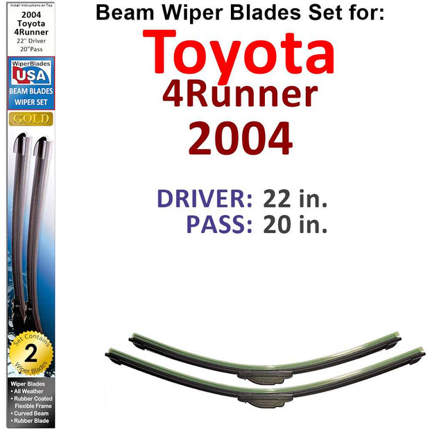 Beam Wiper Blades for 2004 Toyota 4Runner (Set of 2) - The Gear Guy