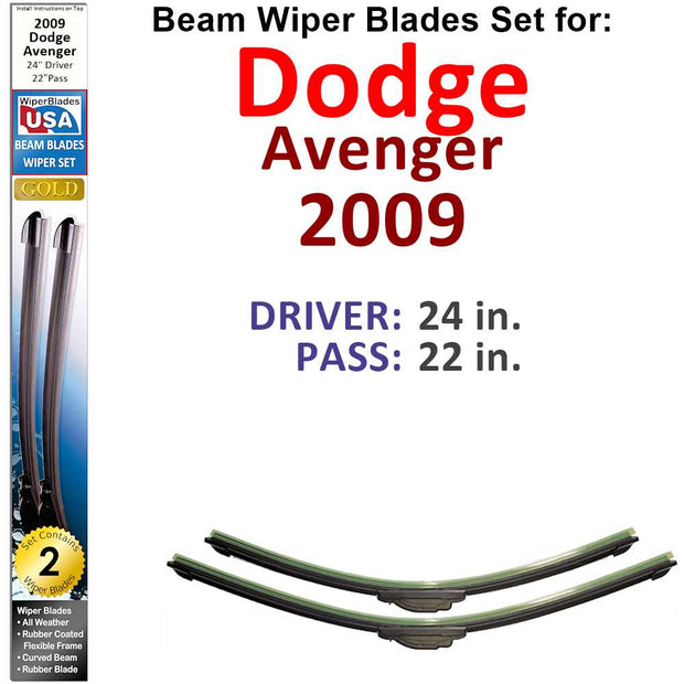 Beam Wiper Blades for 2009 Dodge Avenger (Set of 2) - The Gear Guy