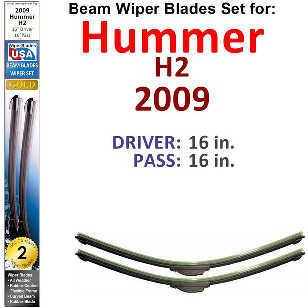 Beam Wiper Blades for 2009 Hummer H2 (Set of 2) - The Gear Guy