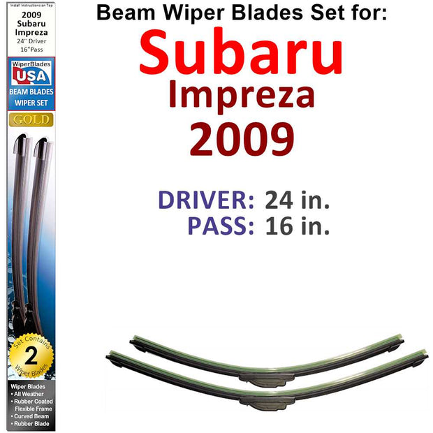 Beam Wiper Blades for 2009 Subaru Impreza (Set of 2) - The Gear Guy