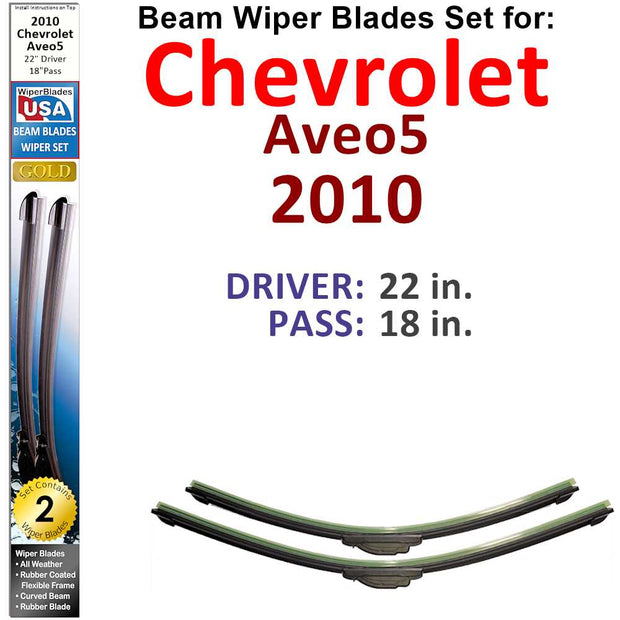 Beam Wiper Blades for 2010 Chevrolet Aveo5 (Set of 2) - The Gear Guy