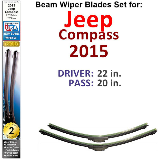 Beam Wiper Blades for 2015 Jeep Compass (Set of 2) - The Gear Guy