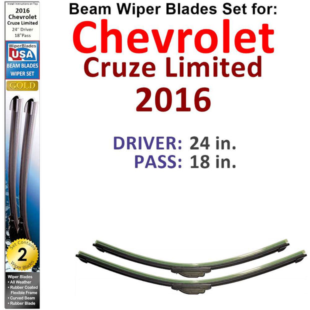 Beam Wiper Blades for 2016 Chevrolet Cruze Limited (Set of 2) - The Gear Guy
