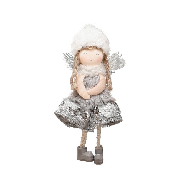 Christmas Lace Angel Doll Christmas Tree Small Pendant Lift Snowflake Girl Christmas Show Window Decorations Accessories - The Gear Guy
