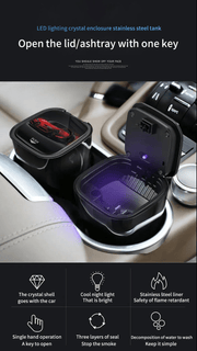 Auto Car ashtray multi function ashtray with light - The Gear Guy