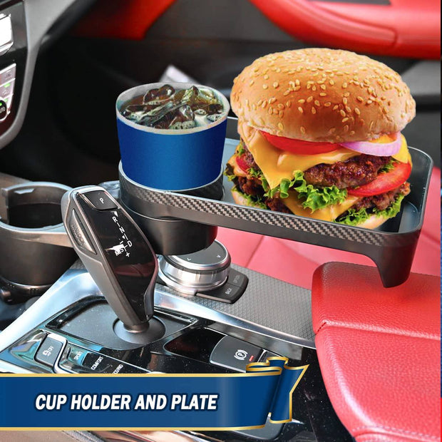 Multifunctional Car Cup Holder Expander 360°Rotating with Tray - The Gear Guy