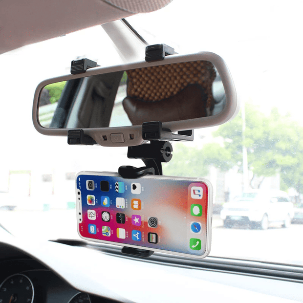 Car Phone Holder Car Rearview Mirror Mount Phone Holder 360 Degrees - The Gear Guy