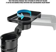 Multifunctional Car Cup Holder with Attachable Tray 360° Swivel - The Gear Guy