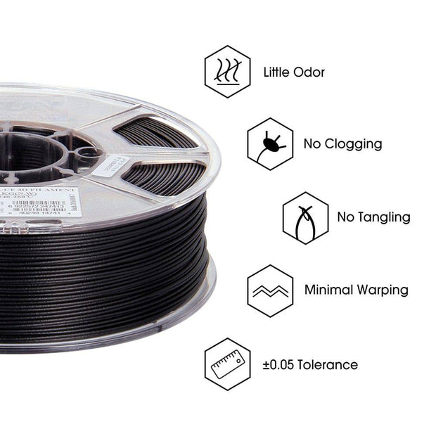 eSUN Carbon Fiber Filled Nylon Filament PA-CF 1.75mm 3D Printer Filament,1KG 2.2LBS Spool 3D Printing Filament for 3D Printers - The Gear Guy