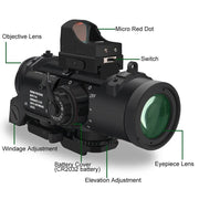 Tactical 1x-4x Fixed Dual Purpose Scope With Mini Red Dot Scope Red Dot Sight for Rifle Hunting Shooting - The Gear Guy