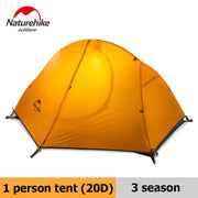 Naturehike Tent Ultralight Outdoor 3 Season Waterproof 20D Nylon Hiking Tent 1 Person Backpacking Tent Camping Tent - The Gear Guy