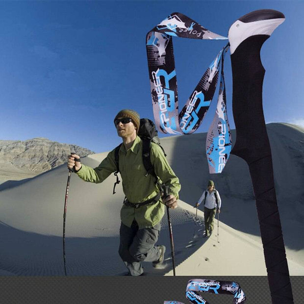 PIONEER Carbon Fiber Trekking Walking Poles Folding For Camping Climbing Skiing Hiking Walking Sticks Alpenstock Poles - The Gear Guy