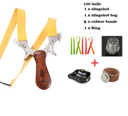 The Scout  Sturdy Hunting Wooden Slingshot Long Distance Catapult with Rubber Band - The Gear Guy